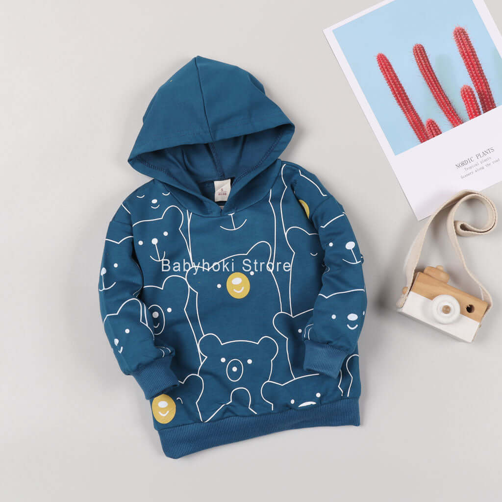 [001173] - Atasan Sweater Hoodie Anak - Motif Baby Bear