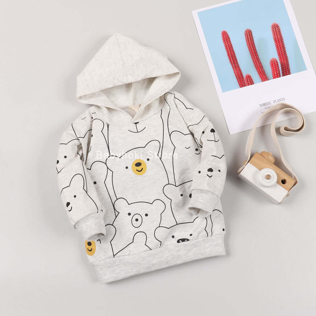 [001173] - Atasan Sweater Hoodie Anak - Motif Baby Bear