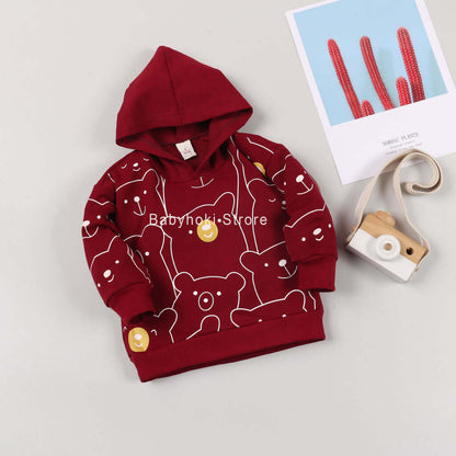 [001173] - Atasan Sweater Hoodie Anak - Motif Baby Bear