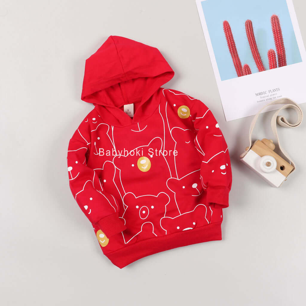[001173] - Atasan Sweater Hoodie Anak - Motif Baby Bear