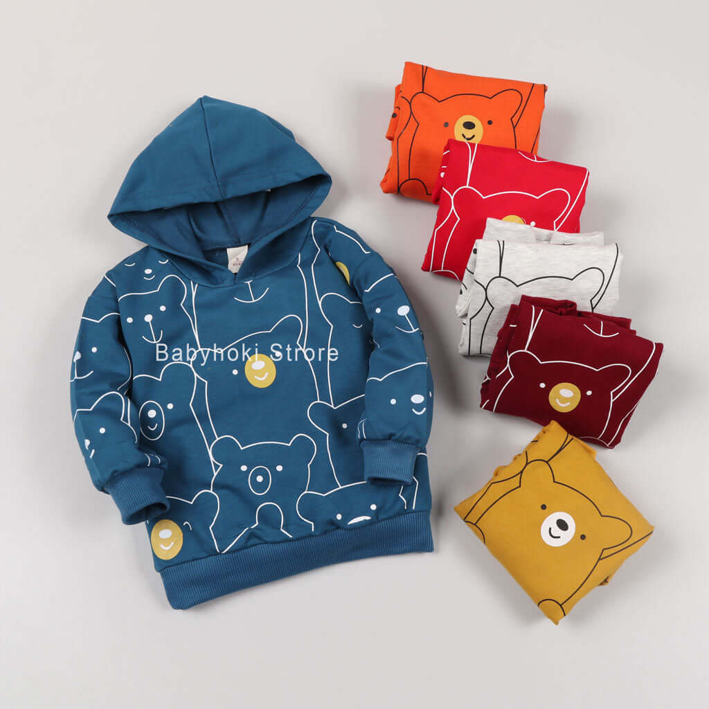 [001173] - Atasan Sweater Hoodie Anak - Motif Baby Bear