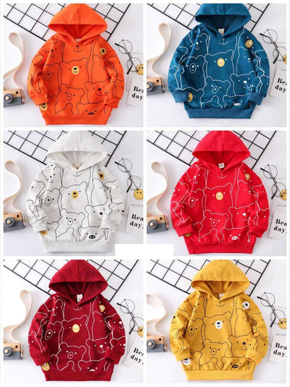 [001173] - Atasan Sweater Hoodie Anak - Motif Baby Bear