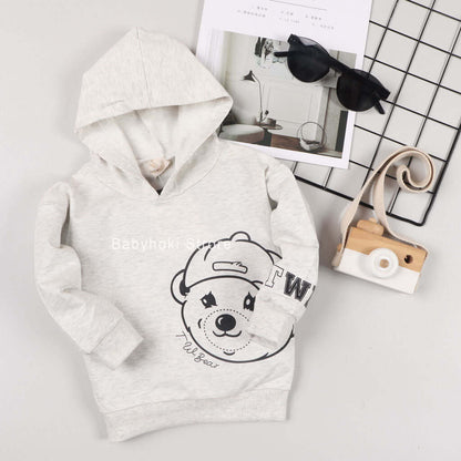 [001174] - Atasan Sweater Hoodie Anak - Motif Bear Hoodie