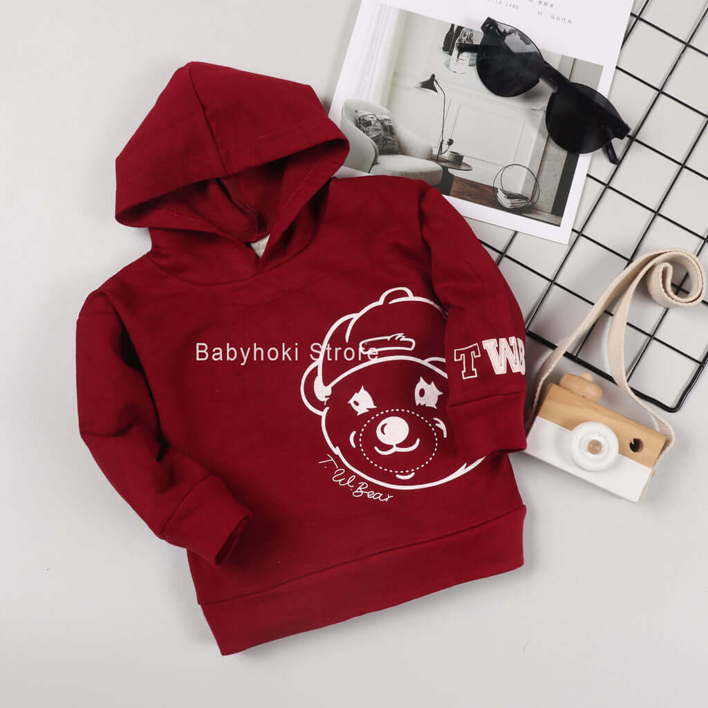 [001174] - Atasan Sweater Hoodie Anak - Motif Bear Hoodie