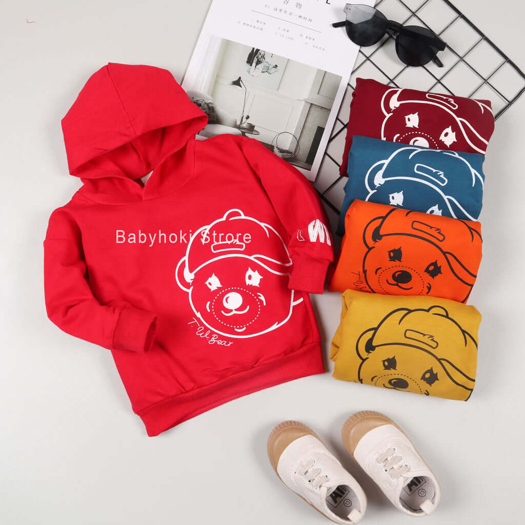 [001174] - Atasan Sweater Hoodie Anak - Motif Bear Hoodie