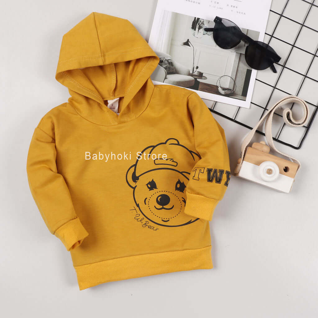 [001174] - Atasan Sweater Hoodie Anak - Motif Bear Hoodie