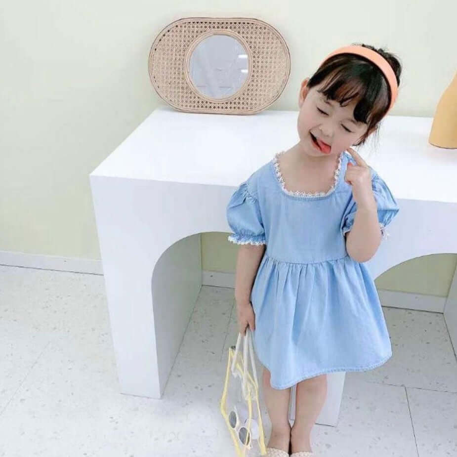 [001175] - Beautiful Dress Fashion Anak - Motif Lace Sleeve