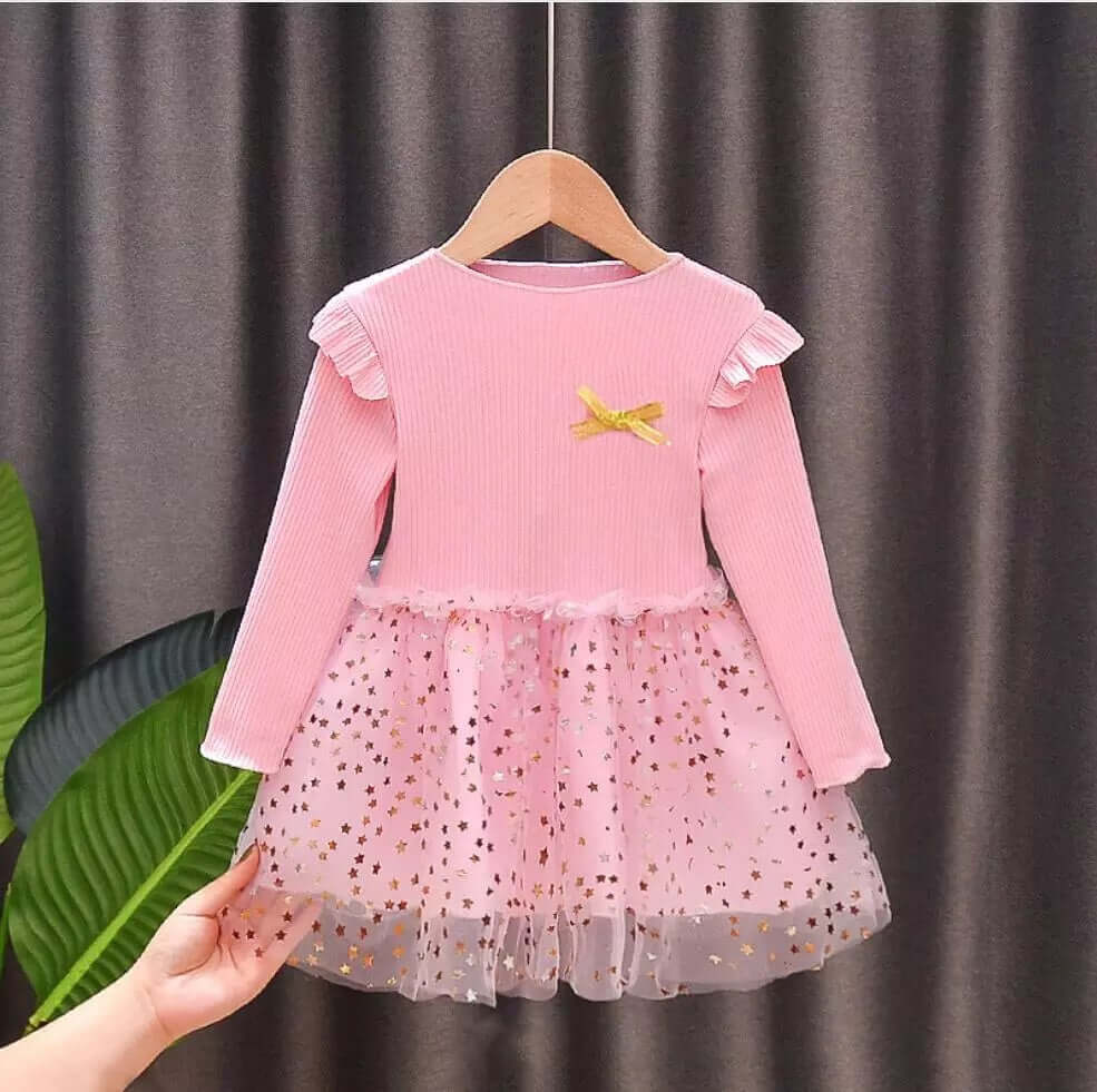 [001180] - Fashion Dress Anak - Motif Star Ribbon