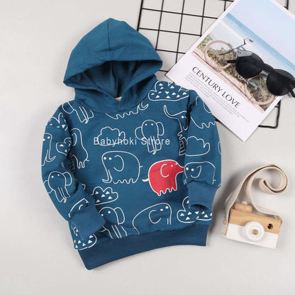 [001181] - Atasan Sweater Hoodie Anak - Motif Elephant Play