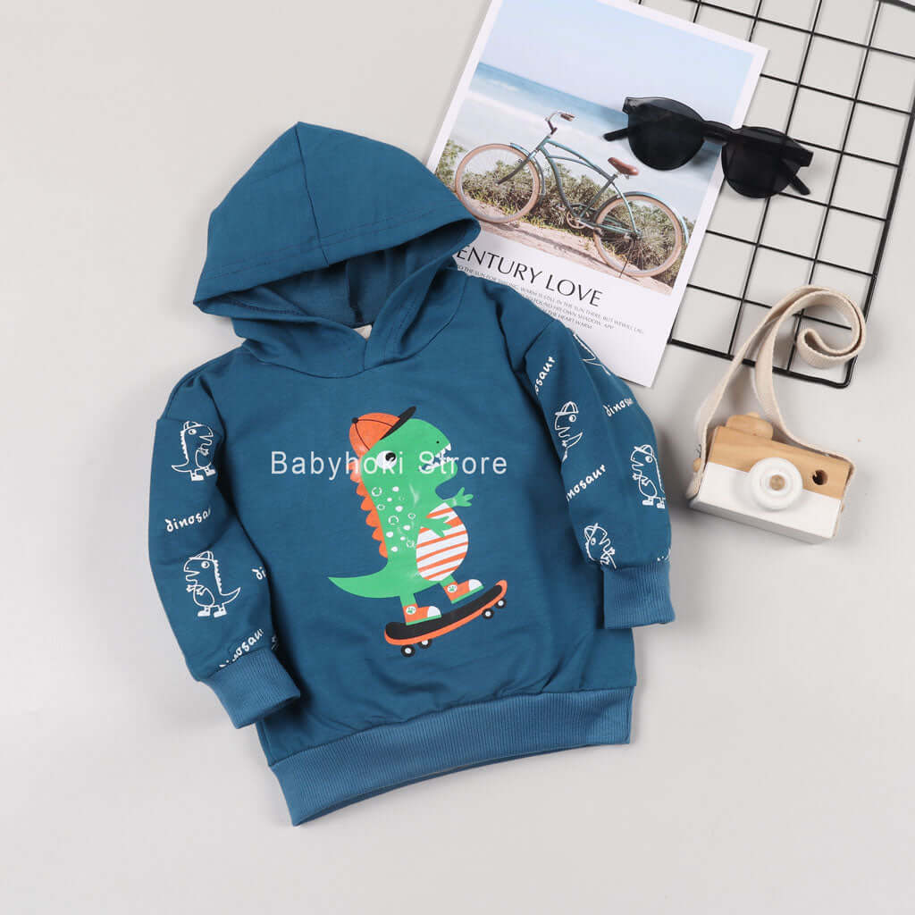 [001183] - Atasan Sweater Hoodie Anak - Motif Skater Animal