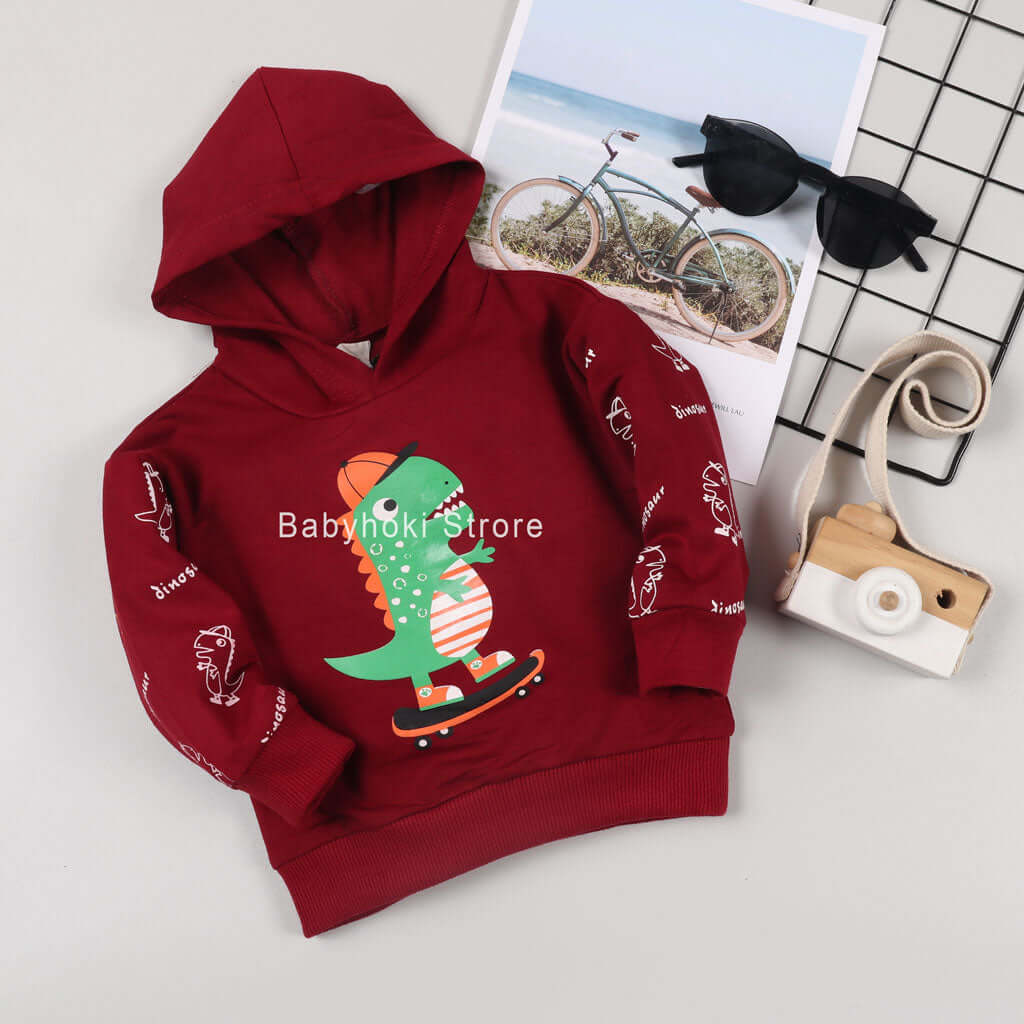 [001183] - Atasan Sweater Hoodie Anak - Motif Skater Animal