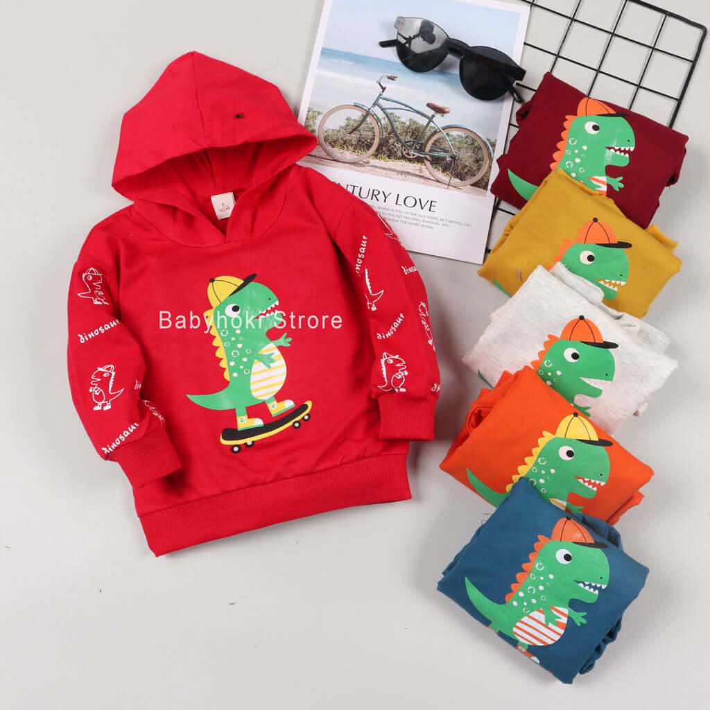[001183] - Atasan Sweater Hoodie Anak - Motif Skater Animal