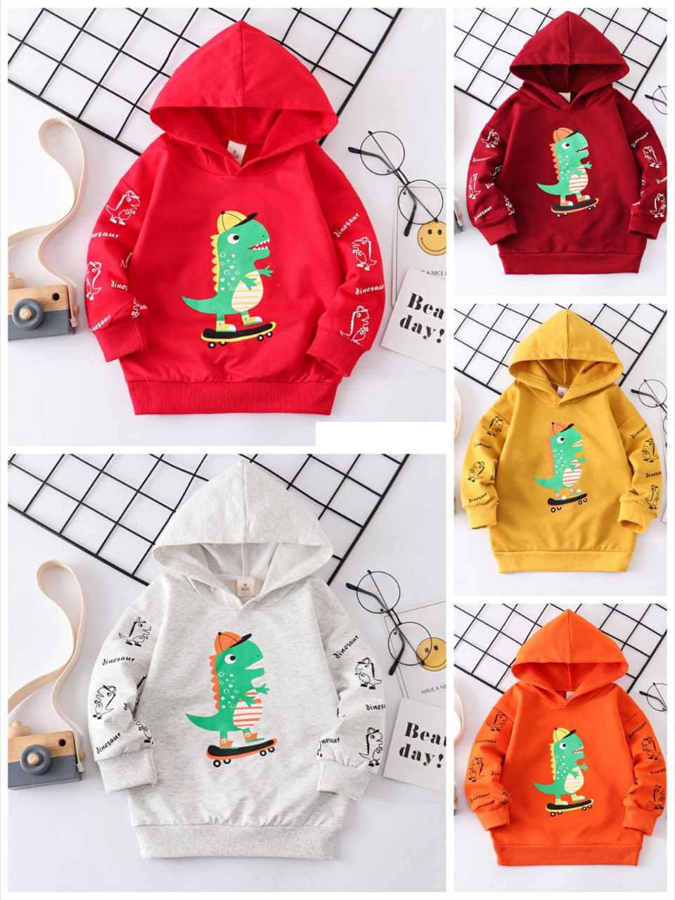 [001183] - Atasan Sweater Hoodie Anak - Motif Skater Animal