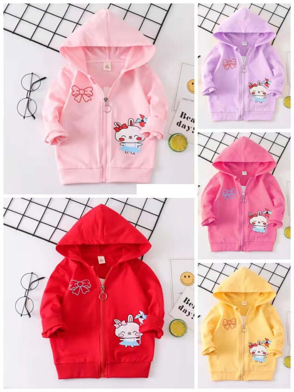 [001184] - Atasan Jaket Hoodie Anak - Motif Cute Animals
