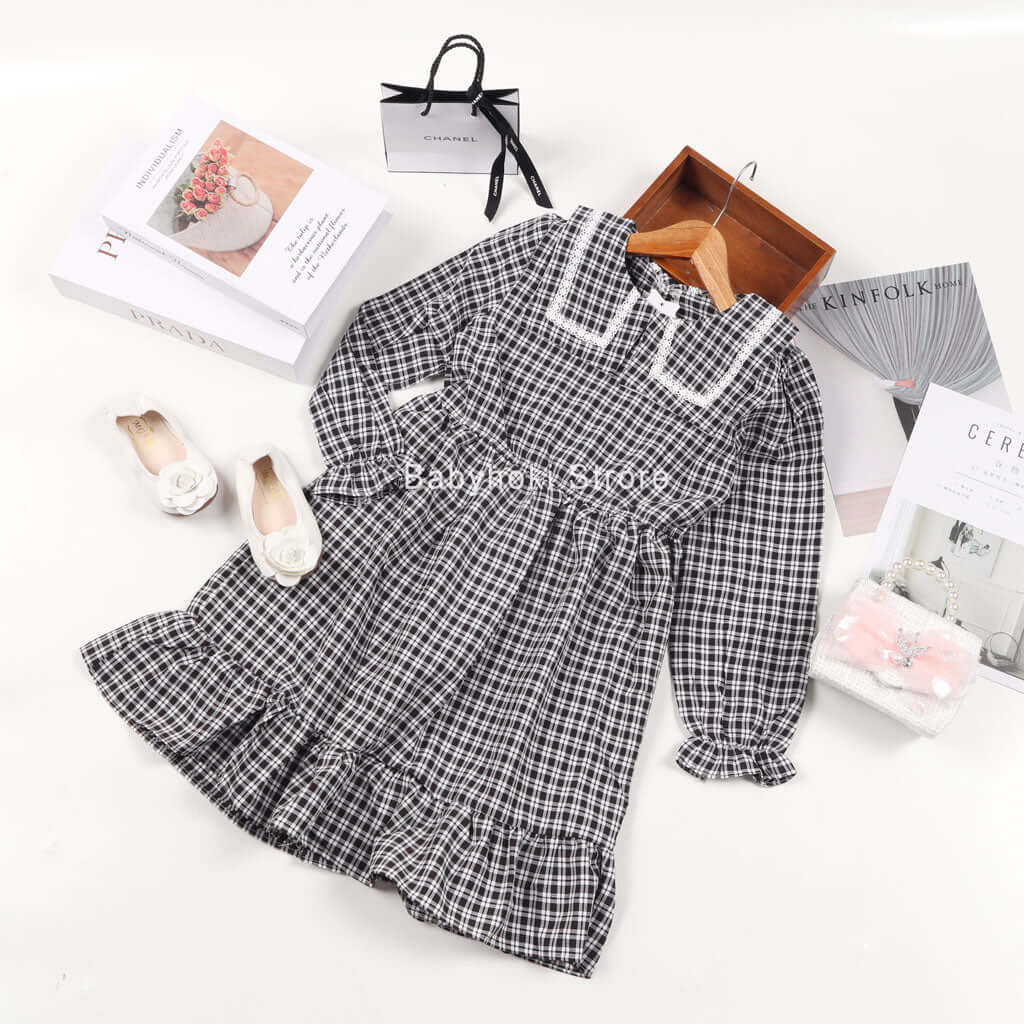 [001186] - Dress Fashion Anak - Motif Lace Collar
