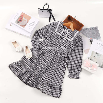 [001186] - Dress Fashion Anak - Motif Lace Collar