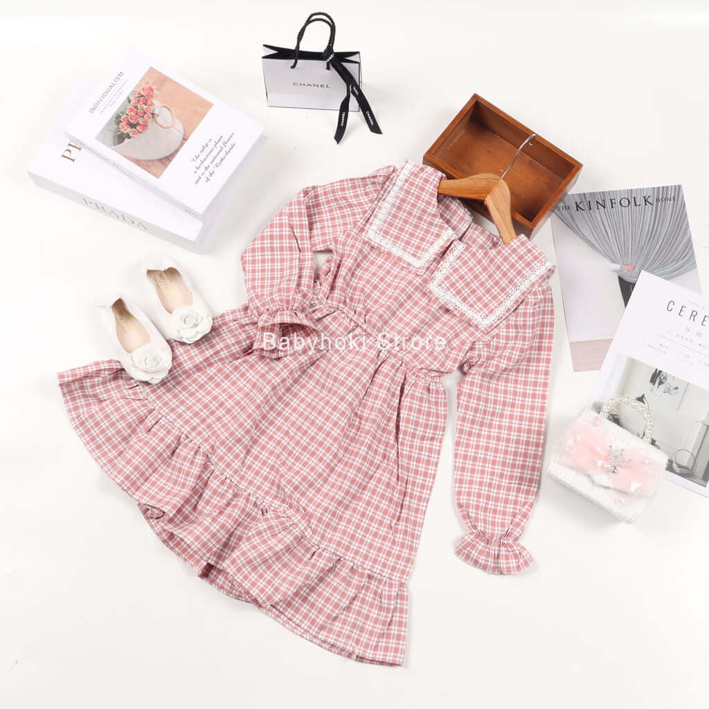 [001186] - Dress Fashion Anak - Motif Lace Collar