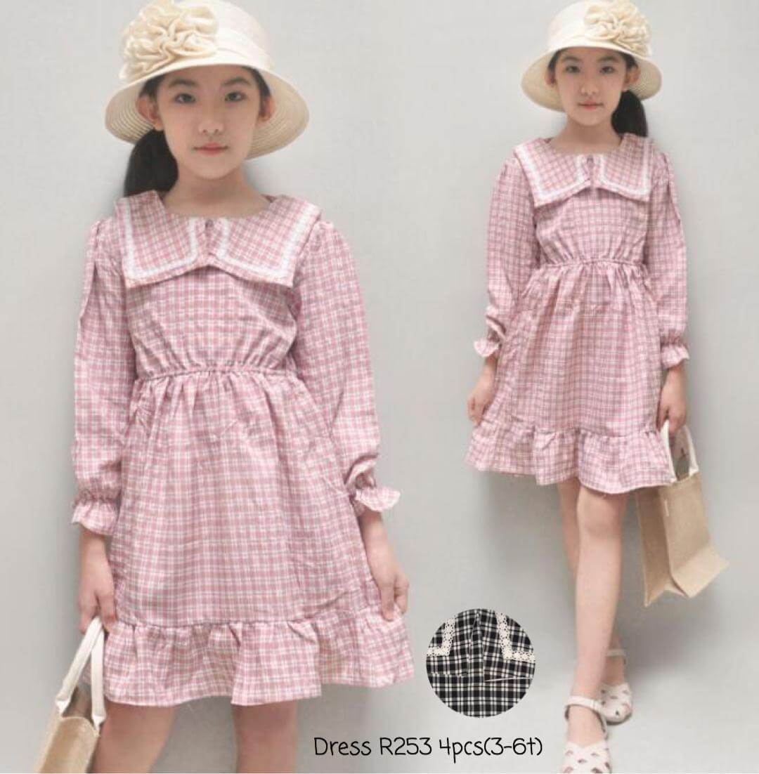 [001186] - Dress Fashion Anak - Motif Lace Collar
