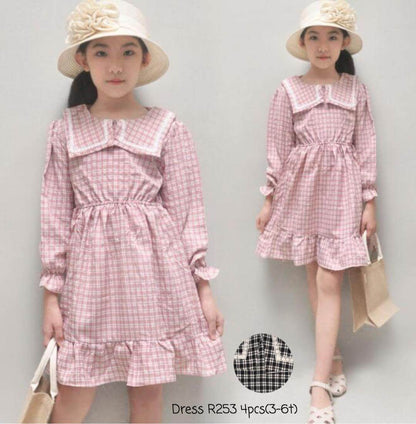 [001186] - Dress Fashion Anak - Motif Lace Collar