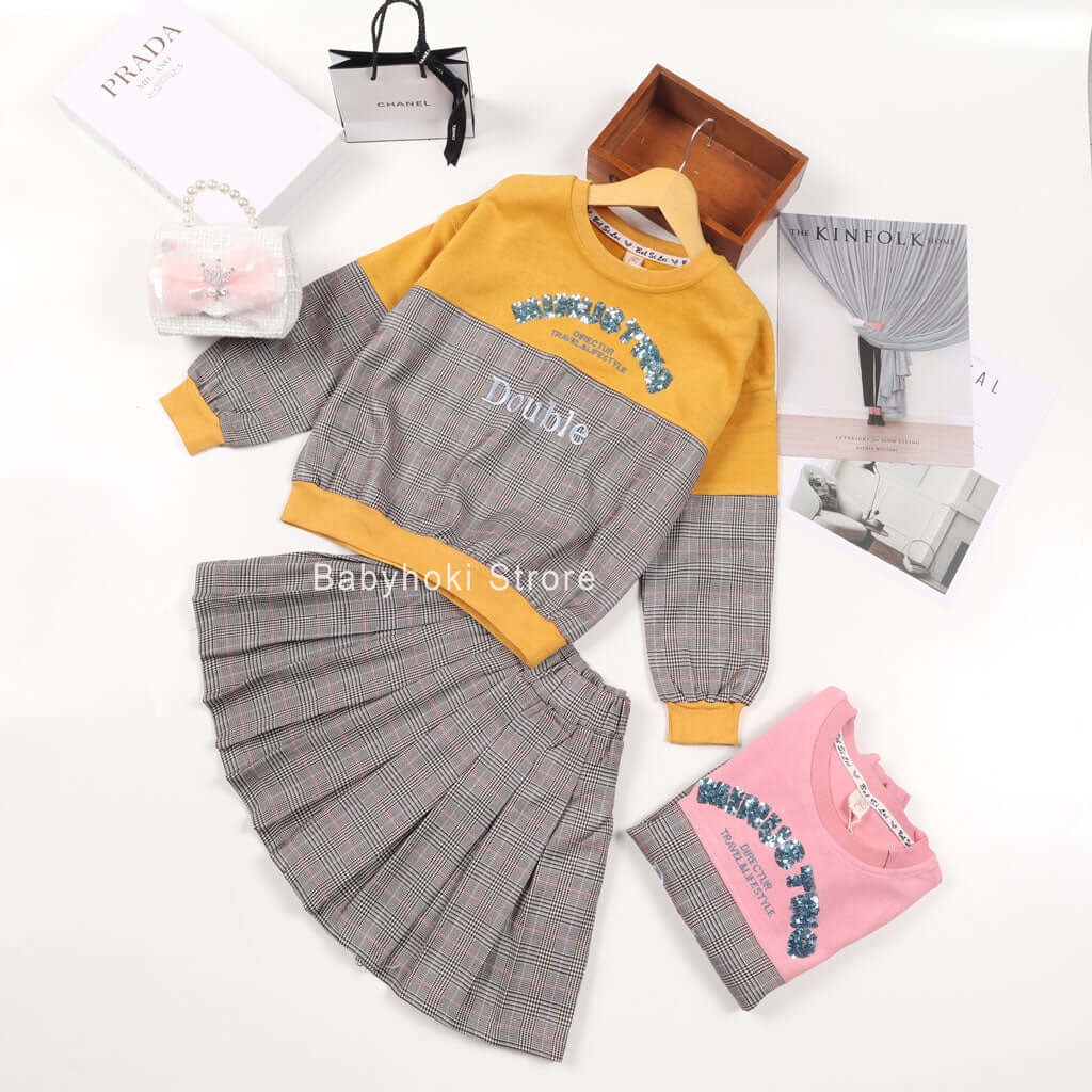 [001188] - Setelan Sweater Fashion Anak - Motif Minust Double Bordir
