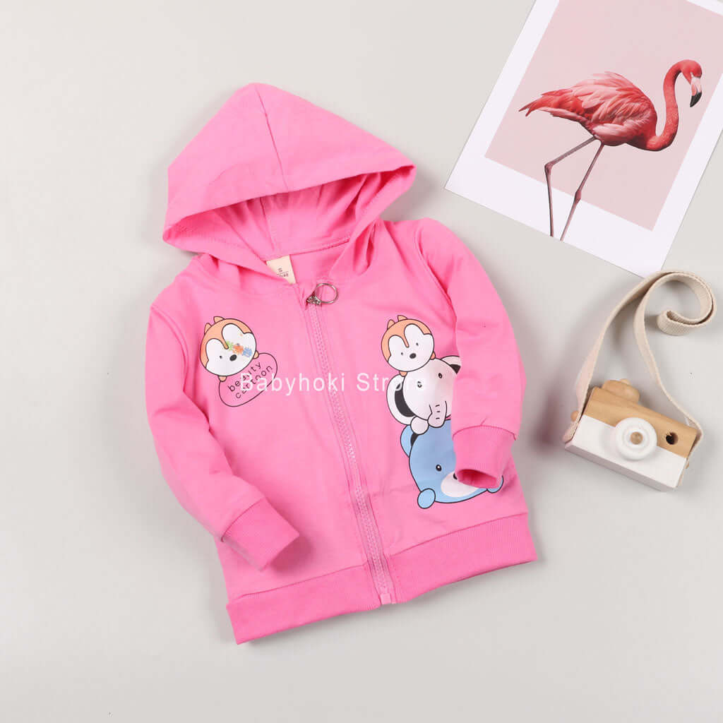 [001189] - Jaket Hoodie Anak - Friendly Animals