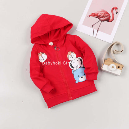 [001189] - Jaket Hoodie Anak - Friendly Animals