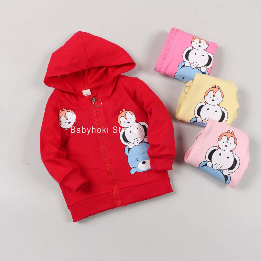 [001189] - Jaket Hoodie Anak - Friendly Animals