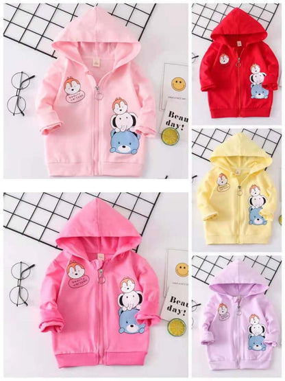 [001189] - Jaket Hoodie Anak - Friendly Animals