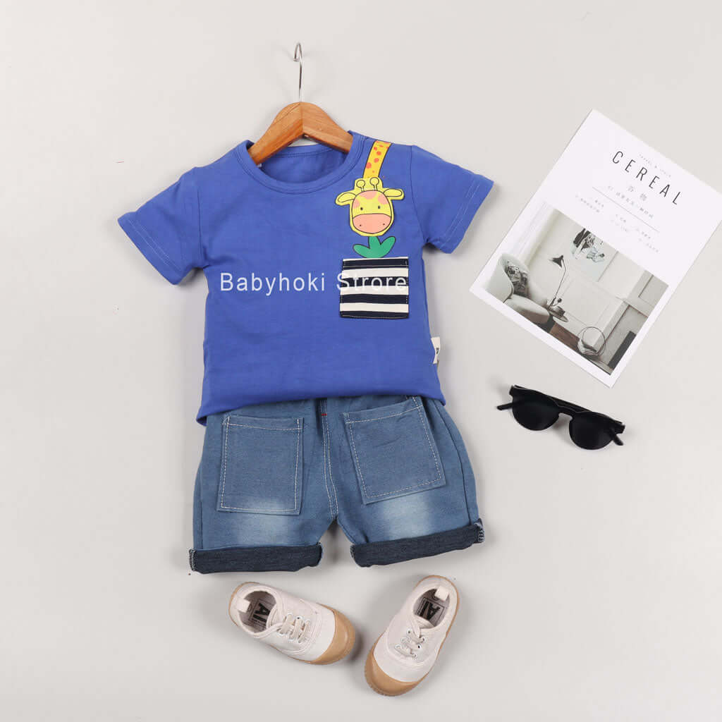 [001201] - Setelan 3D Anak - 3D Giraffe Pouch