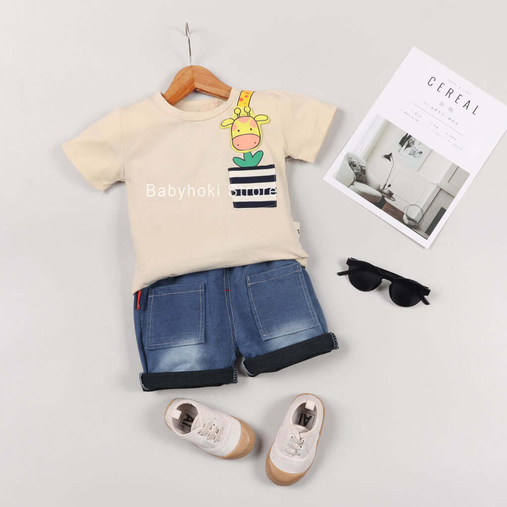 [001201] - Setelan 3D Anak - 3D Giraffe Pouch
