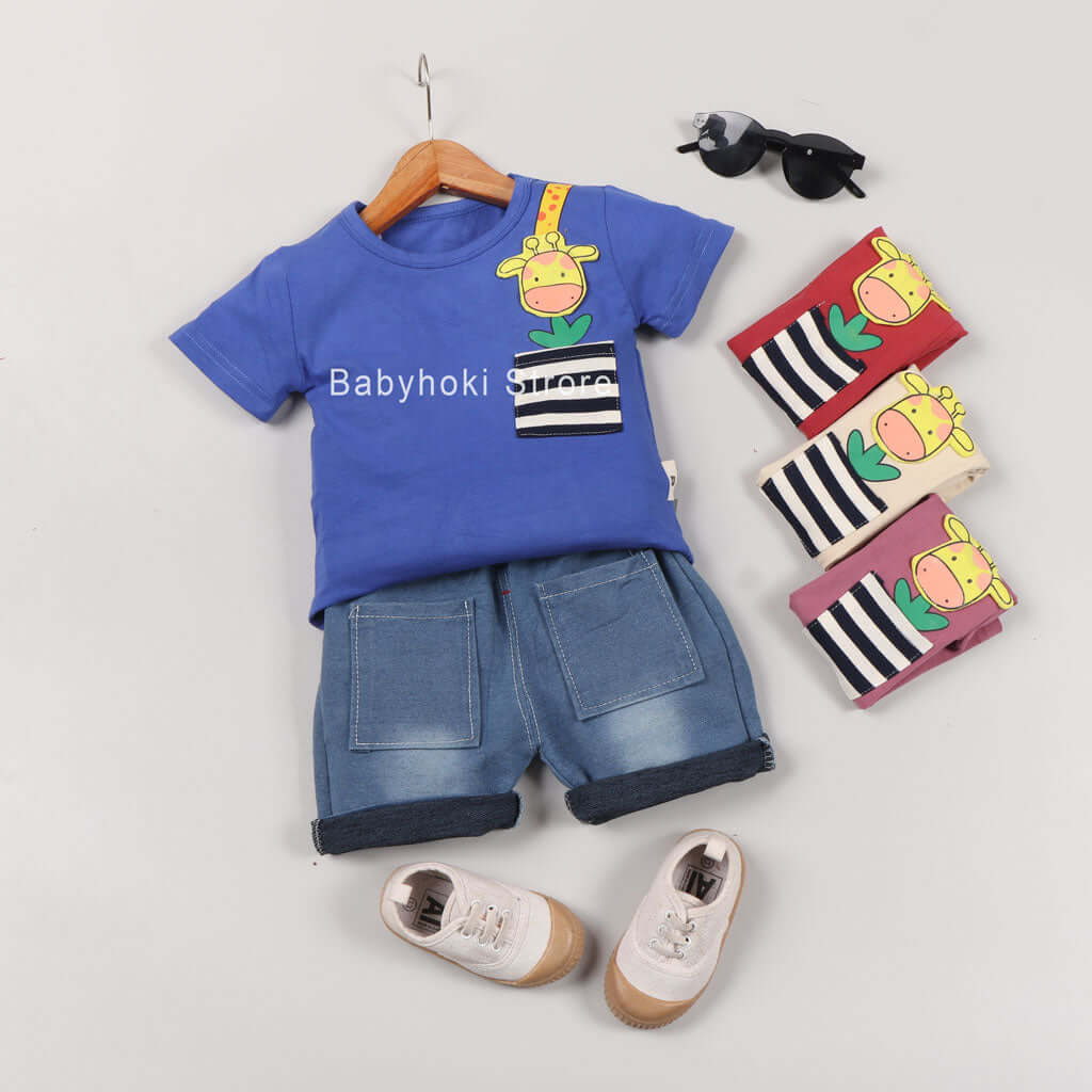 [001201] - Setelan 3D Anak - 3D Giraffe Pouch