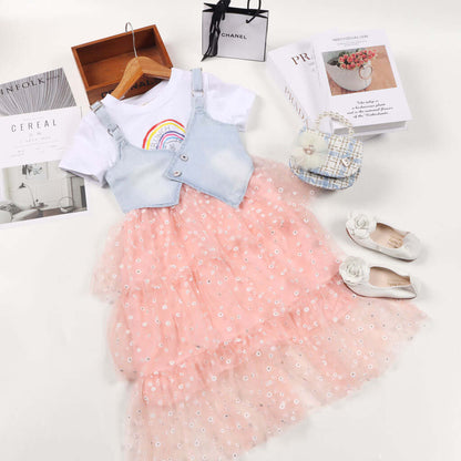[001212] - Beautiful Dress Fashion Anak - Motif Rainbow Brunch