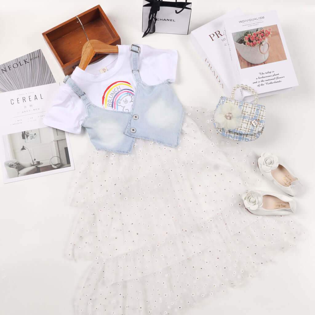 [001212] - Beautiful Dress Fashion Anak - Motif Rainbow Brunch