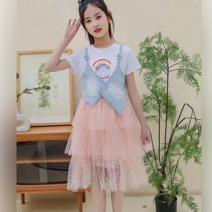 [001212] - Beautiful Dress Fashion Anak - Motif Rainbow Brunch
