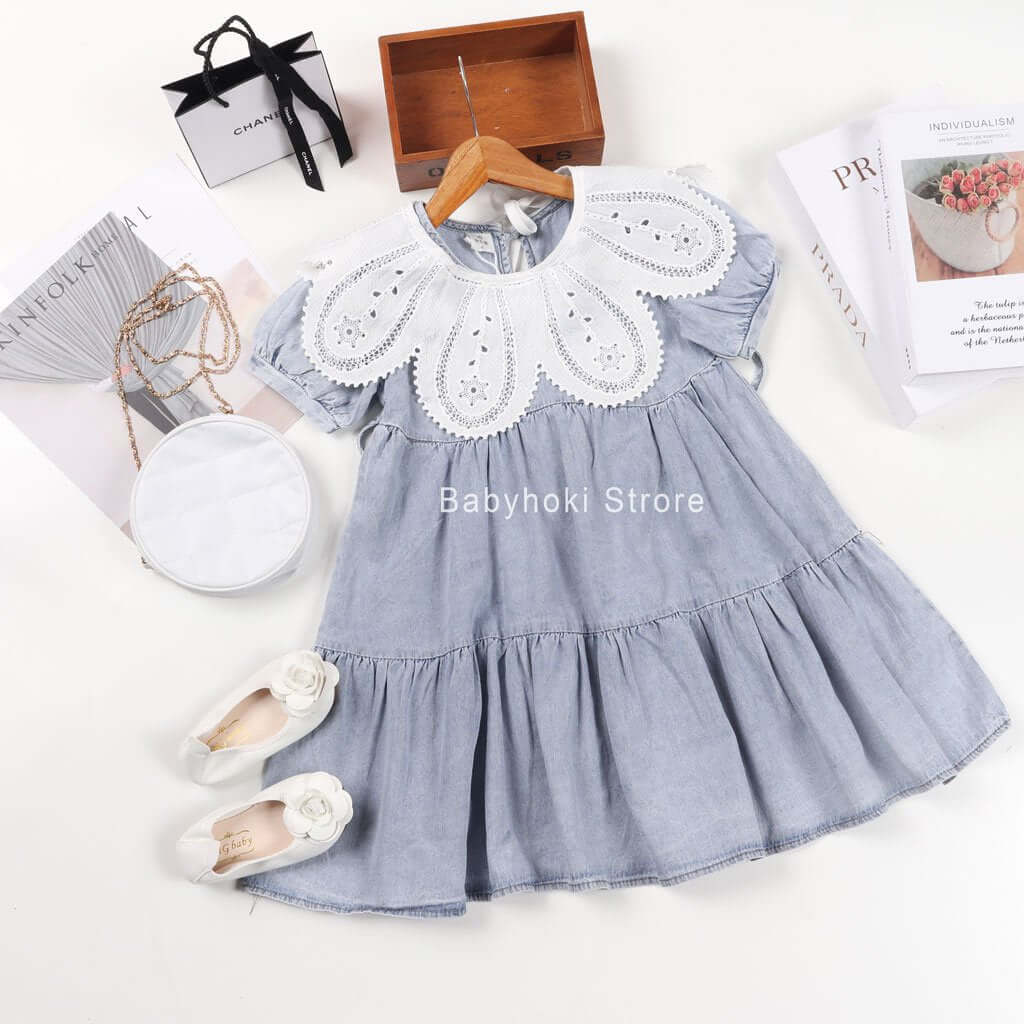 [001214] - Beautiful Dress Fashion Anak - Motif Lace Collar