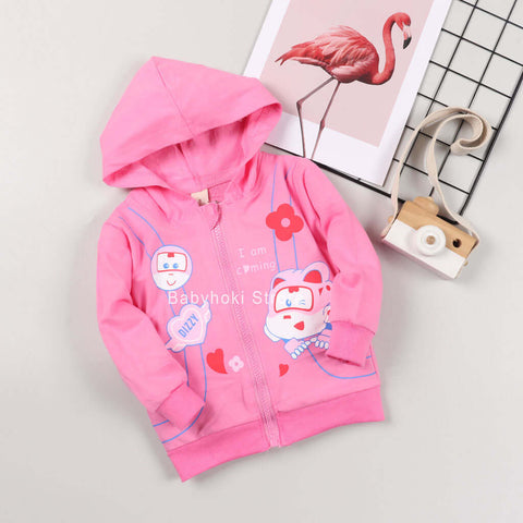 [001221] - Atasan Jaket Hoodie Anak Perempuan - Motif Iam Coming