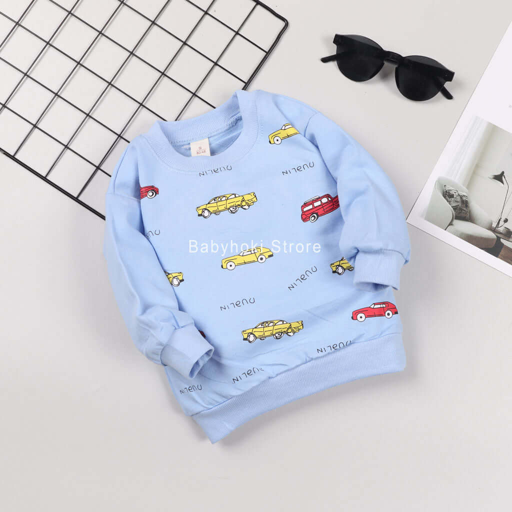 [001227] - Atasan Sweater Anak - Motif Classic Cars