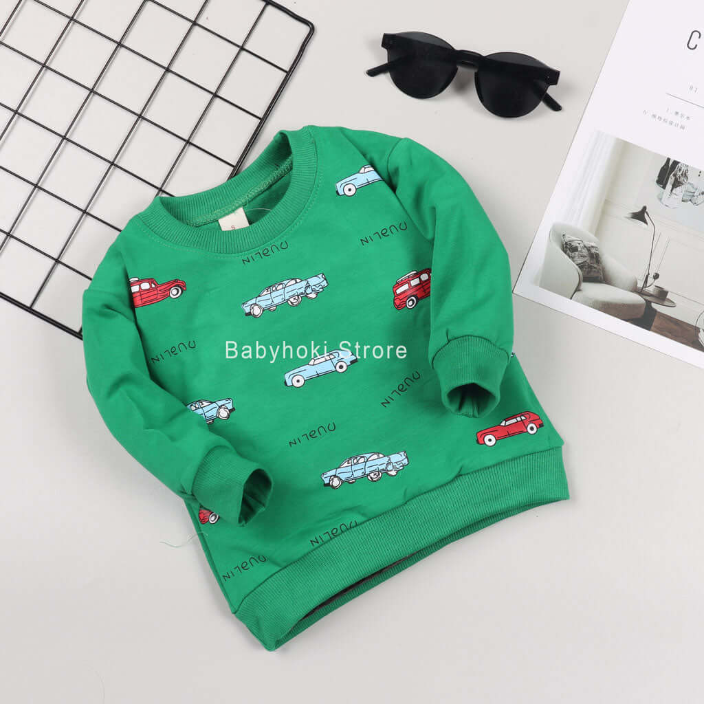 [001227] - Atasan Sweater Anak - Motif Classic Cars