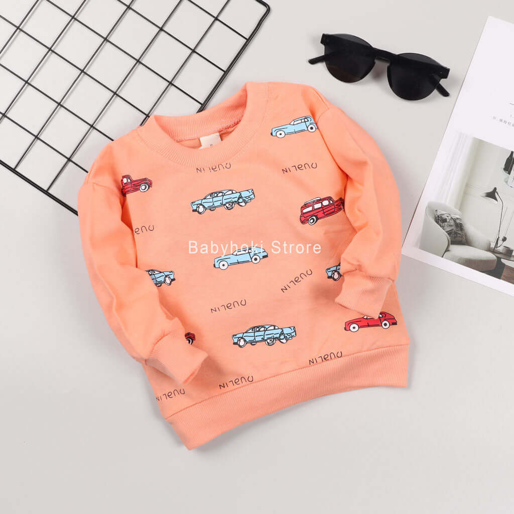 [001227] - Atasan Sweater Anak - Motif Classic Cars