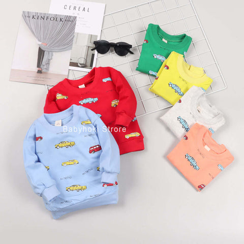 [001227] - Atasan Sweater Anak - Motif Classic Cars