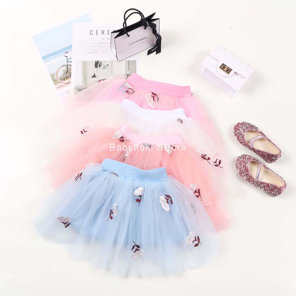 [001231] - Bawahan Rok Anak Perempuan- Motif Flower Stalk Bordir