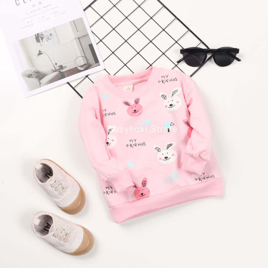 [001234] - Atasan Sweater Anak Perempuan - Motif My Friends
