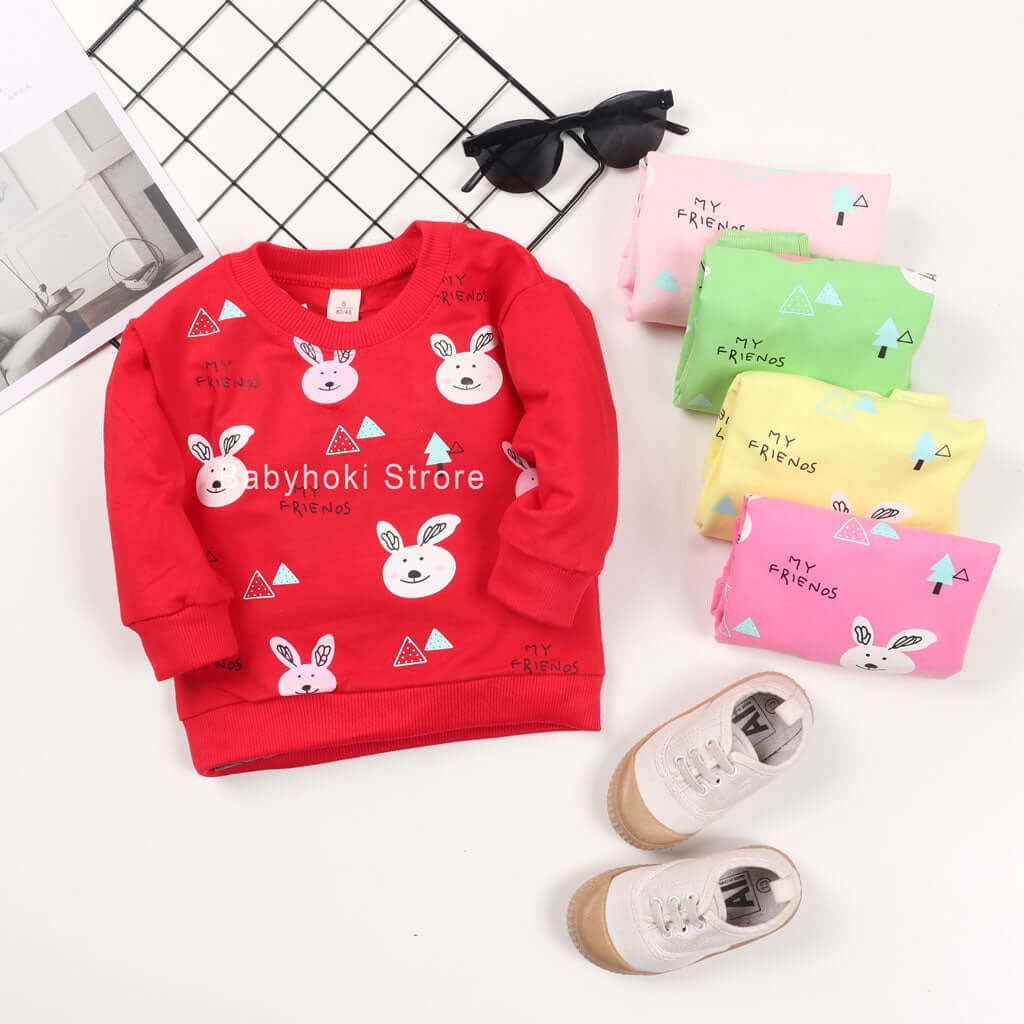 [001234] - Atasan Sweater Anak Perempuan - Motif My Friends
