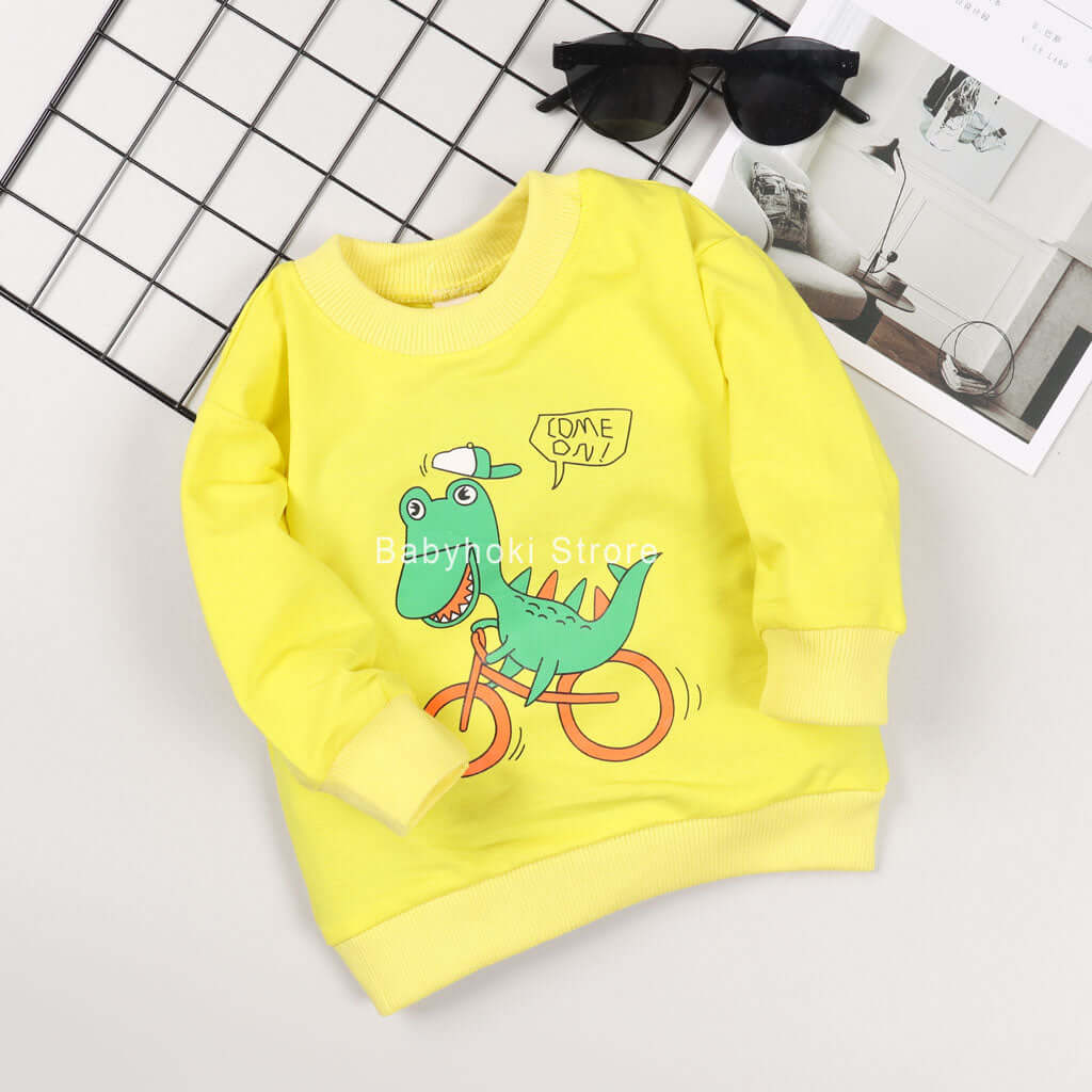 [001236] - Atasan Sweater Anak Perempuan Import - Motif Dino&