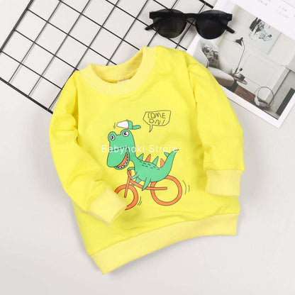 [001236] - Atasan Sweater Anak Perempuan Import - Motif Dino&