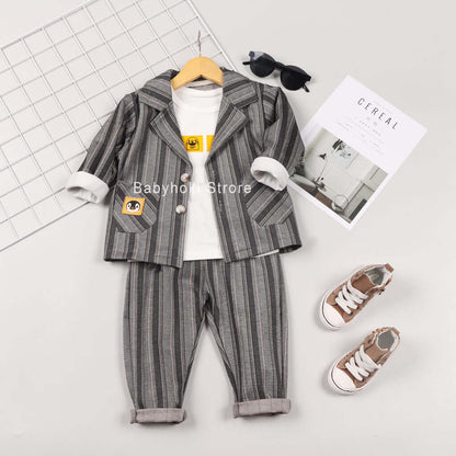 [001244] - Setelan 3 In 1 Formal Anak - Motif Penguin Line