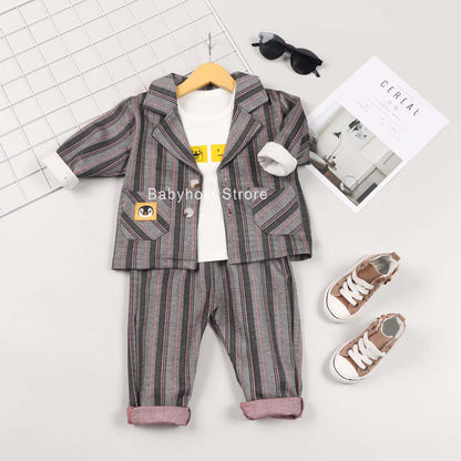 [001244] - Setelan 3 In 1 Formal Anak - Motif Penguin Line