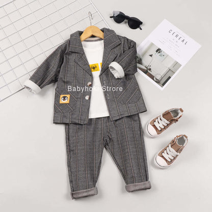 [001244] - Setelan 3 In 1 Formal Anak - Motif Penguin Line
