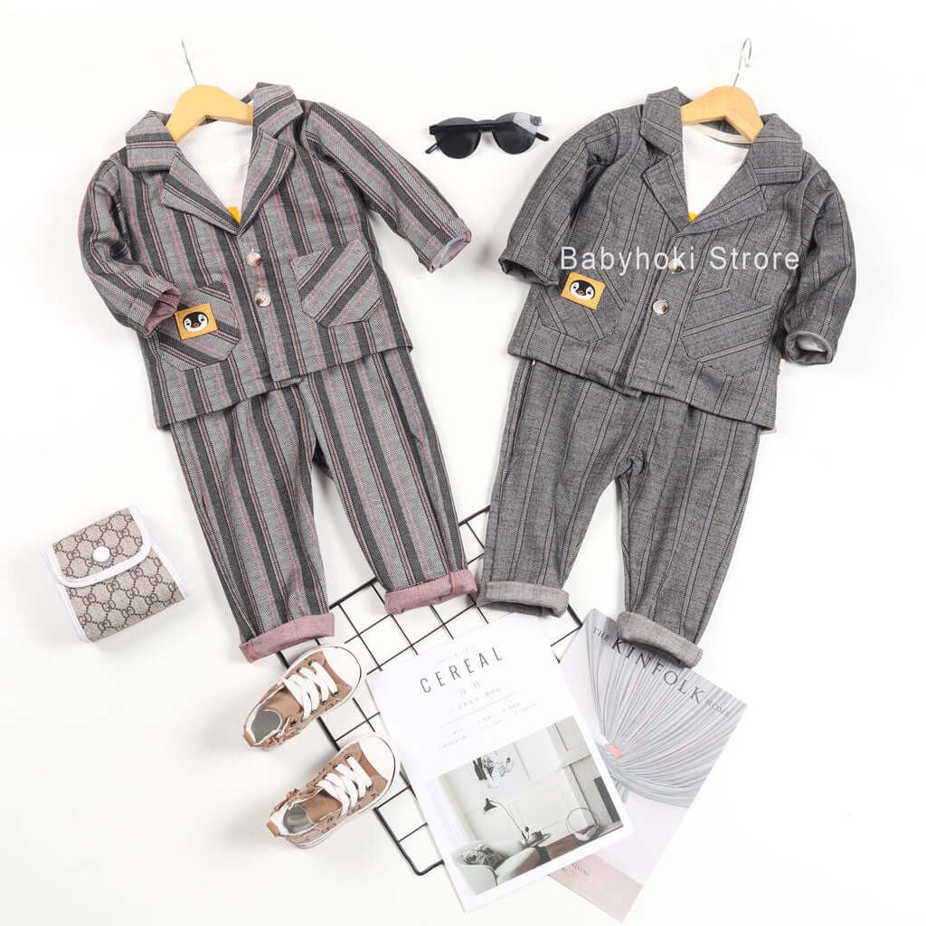 [001244] - Setelan 3 In 1 Formal Anak - Motif Penguin Line