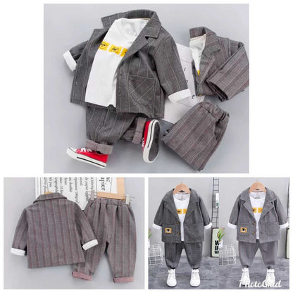 [001244] - Setelan 3 In 1 Formal Anak - Motif Penguin Line